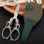 Sewing Craft Scissors, Multipurpose Sharp Scissors with Sheath for Art Home School Paper Thread Cutting Scissor, 5.3in Bronze Big Handles