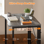 Huuger Folding Desk for Small Spaces, 31.5 Inch Foldable Computer Table, for Home Office, Study, Bedroom, Dorm, Space Saving, Small Writing Work Office Computer Desk, Easy to Fold, Grey