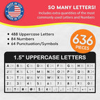FreshCut Crafts 636 Pcs 1.5 in. Bright Bulletin Board Letters & Numbers, Capital Alphabet Letters, Numbers, Punctuation, US Made Card Stock Punch Outs for Posters, Bulletin Boards, Classroom