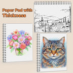 Sketch Book 9" x 11"，2 Pack 80-Sheets (68lb/100gsm)，Double-Sided Hardbound Sketchbook, Spiral Bound,Acid Free Painting Art Paper for Kids and Adults