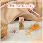 100 Pcs Small Clear Vials Spice Mini Jars with Lids Mini Glass Bottles with Screw Aluminum Metal Caps Tiny Jars Sample Containers for Powder Cream Cosmetic Jewelry Wedding (10 ml,Rose Gold)