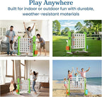 UNICOO Giant 4 in A Row Game with Carry Bag, Basketball Hoop, Ring Toss Game, 4-to-Score Game | Large Outdoor Yard Game, Parties & Gatherings Games
