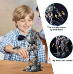 Mechanical Robot Model Set for Adults, Multi-Jointed Movement with Ice Blue Accents, Mechanical Programming with Display Stand, Favorite Gift for Adults Teens Age 13+（692 PCS(Robot)