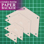 Quilting Acrylic Template Set | Precision Tools for Quilting Enthusiasts | Half Hexagon Design | Includes Sizes 4", 3", 2", 1" | 1/8 Clear Acrylic | 1/4" Seam Allowance for Accuracy