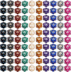 CiaraQ DND Polyhedral Dice (100pcs) with A Dice Bag Compatible with Dungeons and Dragons DND RPG MTG Role Playing Table Games (D20 dice, 10 colors-100 pcs)