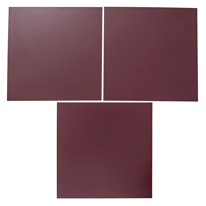 EAGLE 1: 12" x 12" 26 Gauge Sheet Metal Squares (3 Pack Per Order, Multiple Colors) Great for Arts, Crafts, DIY Home or Work Projects (12" X 12", Burgundy)