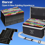 Banral 180 Colors Alcohol Markers Set, Dual Tip Alcohol Based Art Marker for Artists Kids Adult Coloring, Permanent Illustration Sketch Pens for Drawing with Case and Holders