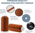 Mandala Crafts Burnt Orange Heavy Duty Thread -1500 Yds Tex 90 Thread for Sewing Drapery Jeans Leather Hair Outdoor Marine Upholstery