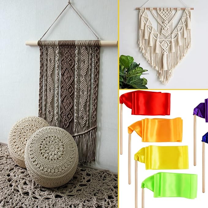 Wooden Dowels Round Wood Dowel Rods 3/8 x 15 Inch, 20PCS Macrame Dowel Wooden Sticks for Crafts, Unfinished Hardwood Sticks for Arts and DIYers, Crafting, Tiered Cake Support and Wedding Ribbon Wands