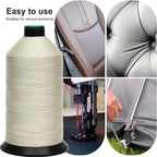 Extra Strong Bonded Nylon Thread #138 Tex135 – 16 OZ, 3000yds, Versatile Stitching Solution for Leather, Upholstery, Canvas Repair and More (Beige)