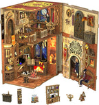 CUTEBEE Book Nook Kit - DIY Miniature House Dollhouse Kit for Adult and Teens, Booknook Bookshelf Decor Alley Model Build with LED Light, Gifts for Family and Friends (Flame Common Room)