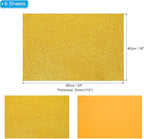 PATIKIL 2mm(1/10") Thick Non Adhesive Glitter Foam Sheet 16x24inch(40x60cm) Yellow, EVA Shiny Foam Board for Craft, 6 Pcs
