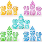 CiaraQ DND Dice with 5 Pouches, 5 Sets of Retro Polyhedral Dice for MTG D&D Board Games, 35 Pieces Role Playing Dice