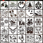 Christmas Stencils for Crafts Reusable 6" Xmas Holiday Stencil Christmas Stencils for Painting on Wood Fabrics Decor