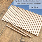 Wax Seal Stick, Ioggtser 26 PCS Mini Glue Gun Wax Seal Stick for Wax Seal Stamp, Sealing Wax Sticks for Wedding Invitations, Cards, Envelopes (Champagne Gold)