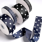 Polka Dot Grosgrain Ribbon 1.5 Inch, 25 Yards Spool Black and White Dot Craft Ribbon for Christmas Gift Wrapping DIY Crafts Hair Bows Wedding Party Decor Sewing and Home Decoration