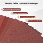 1/4 Sandpaper Sheet,4-1/2"*5-1/2" Assorted 60-80-120-180-240,50PACK