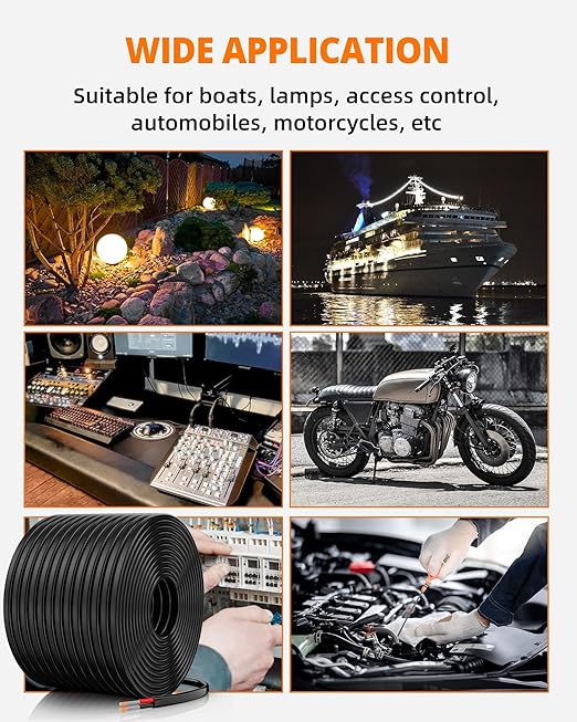 18 Gauge Wire, 18 AWG 2 Conductor Electrical Wire, Flexible/Oxygen-Free Tinned Copper/Stranded PVC 18/2 Cord for Automotive, Marine, LED Strips, Solar, RV, Lighting (200FT)
