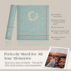 Premium Scrapbook Album – Photo Album with Writing Space – 100 Pages for Multiple Sizes 4x6, 5x7, 6x8, 8x10 – Holds 500 Photos – Wedding, Baby, Travel & Family Memories