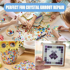Mosaic Crystal Grout, Mosaics Tile Tools, Mosaic Tile Accessories – Essential for Handmade Grouting and Perfect for DIY Craft Projects (Translucent, 12.3oz)