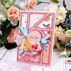 Cutting Dies Metal Stencils Scrapbooking Tools Flowers Lace Frame DIY Embossing Template for Paper Card Making Album Arts Crafts Supplies (Circular frame-14x10cm)