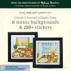 Lifelines FlowCrafts, Collage Art Kit - Miniature Framed Collages from 6 Scenic Backgrounds, 150+ Stickers & 2 Picture Frames - Sensory Arts & Crafts Kit for Teens & Adults - DIY Wall Décor
