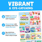 Motivational Posters for Classroom - 14pcs Positive Inspirational Posters for Classroom - Elementary Middle School High School - Positive Affirmation Wall Decor - Motivational Bulletin Board Decorations