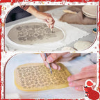 12 Pcs Christmas Polymer Clay Texture Sheets - Cute Texture Mat for Embossing, DIY Tools for Snowman Elf Clay Earring Jewelry Making