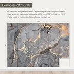 AFZEVEB-Gray and Gold Marble Wallpaper Wall murals for Bedroom 136"x96"(Not Peel and Stick)
