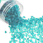 Crushed Glass for Resin Art - 3-6mm Turquoise, 1.5lb | Broken Glass Pieces for Crafts, Vase Filler & Fire Pit Media | Decorative Stones