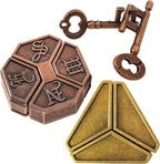 Metal Brain Teasers Puzzles for Kids and Adults 3 PCS Unlock Interlocking Puzzles IQ Logic Test Disentanglement Educational Toy for Kids Adults