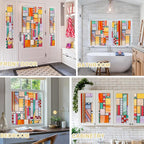 3D Stained Glass Window Privacy Film, Heat Control UV Blocking Static Cling Decorative Window Film for Bathroom,Front Door,Home Non Adhesive,23.6 x 35.4 inches Autumn Reverie