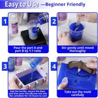 LET'S RESIN Silicone Molds Making Kit 30A, Blue Silicone for Making 2 Part Molds, Liquid Silicone Rubber Mixing Ratio 1:1 - Ideal for Resin Molds, 3D Molds DIY Making (20.8oz)