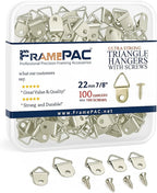 100 Pack Picture Hangers with Screws, Small Triangle Ring, D Rings for Clock, Decoration, Mirror, Paintings, Artwork Picture Frame