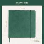 Beechmore Books Square Sketchbook – 8x8 Premium Vegan Leather Bound Large Sketch Book Hardcover with 156 Thick 160gsm Perforated Ivory Pages, Blank Sketch Pad, Gift Boxed Back Pocket, Ribbon Bookmark