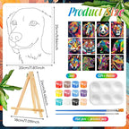 Zhanmai 12 Pack Pre Drawn Canvas for Painting Sip and Paint Kit 8 x 10 Paint Party Set Canvas Painting Pre Printed Canvases for Party Favor DIY Virtual Adult's Date Night(Colorful Animals)