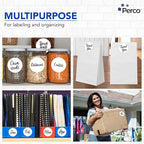 Perco White 3-Inch Round Circle Dot Sticker Labels - Multi-Roll Pack (3 Rolls, 500 Labels Each) - Permanent Adhesive, Vibrant Colors, Strong Hold - Perforated for Easy Use - Made in USA