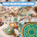 Mosaic Crystal Grout, Mosaics Tile Tools, Mosaic Tile Accessories – Essential for Handmade Grouting and Perfect for DIY Craft Projects (Green, 4.5oz)
