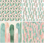 48 Sheets 24 Designs Scrapbook Paper Pad, 6"×6" Single-Sided Decopodge Craft Cardstock Paper,Scrapbooking DIY Decorative Background Cardmaking Supplies.Cactus&Cartoon