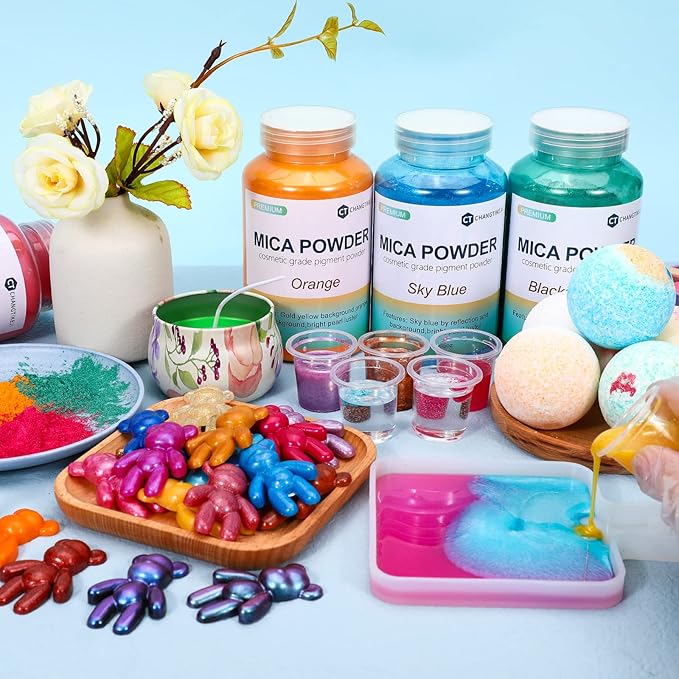 Mica Powder,7.05OZ（200g）,Candy Corn Mica Powder Pigment for Epoxy Resin，Lip Gloss，Car Paint，Dye，Soap Making，Nail Polish,Epoxy Resin,Candle Making,Bath Bombs