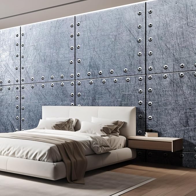 wall26 Wall Sticker/Wall Mural Metal Background, Not Peel and Stick, Non-Woven Wallpaper Decorative for Bedroom, Living Room, Office - 108x168 inches