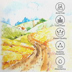 Funto Watercolor Journal, Square, 5.5x5.5, Portable 2-Pack, 48 Pages Each, Blue Cover, 110lb/230gsm, Art Supplies for Mixed Media