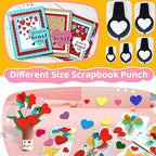 Heart Hole Puncher for Crafts, Heart Paper Cutter, Hearts Paper Punch, Hearts Shaped Puncher, Craft Punches for Card Making, 3/8 in, 5/8 in, 1 in, 1.5 in, 2 inch Scrapbooking Punch - 5 Pcs