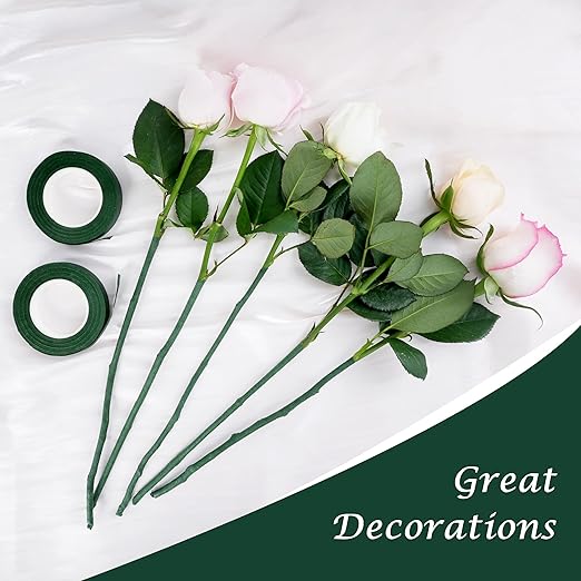 DF DUALFERV 12 Rolls Dark Green Floral Tape Stem Wrap, 1/2" Wide Flower Tape for Bouquets, 30 Yards Floral Tape for Fresh Flowers for Flower Arranging, Wreath Making, Wedding Bouquets