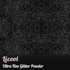 Holographic Extra Fine Craft Glitter Powder, 100g Iridescent Sequins, Loose Glitter for Face, Body, Hair, Eye & Nails (Laser Black)