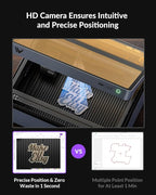 WECREAT Vision 40W Enclosed Laser Cutter and Engraver Machine with HD Smart Camera, Air Assist, Laser Bed, 600mm/s Batch Process Speed, Diode Desktop Laser Cutter for Wood, Acrylic, Metal, Leather