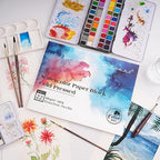 Watercolor Paper Block 9x12 Inch, Fuumuui 100% Cotton Paper Pad, 22 Sheets, Cold Pressed, Acid-Free, 140 lb/300gsm for Painting, Drawing, Art Journaling, Professional Artist Quality