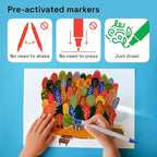 ARTISTRO 36 Dual Tip Brush + Fine Acrylic Paint Markers - Easy for All Ages & Levels Paint Pens for Fabric, Rock, Glass, DIY - Halloween Pumpkin Painting Kit, Art Supplies, Christmas Gift