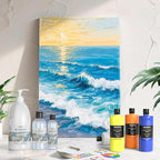 Nicpro Gloss Varnish for Acrylic Painting, 33.8oz Bottle with Pump, Non-Yellowing, Non-Toxic, Anti-Crazing, Clear Acrylic Varnish for Artist, Hobby Painter on Canvas Artwork, Wood, High Gloss Finish