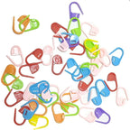 60Pcs Colorful Knitting Markers Crochet Clips Crochet Pins Bulk Stitch Markers Locking Stitch Knitting Place Markers DIY Craft Plastic Safety Pins Weave Stitch Needle Clip Counter（7 Colors (60 Pcs)